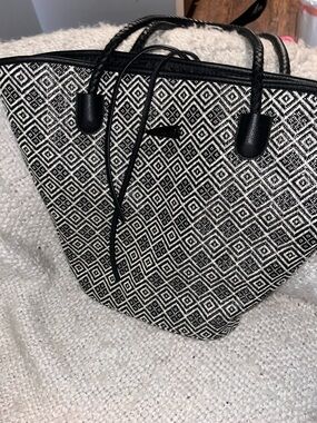 Neiman Marcus Black and White Geometric Tote